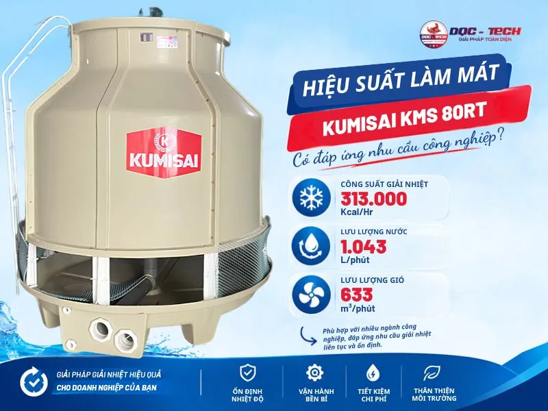 Năng lực làm mát của tháp giải nhiệt Kumisai KMS 80RT