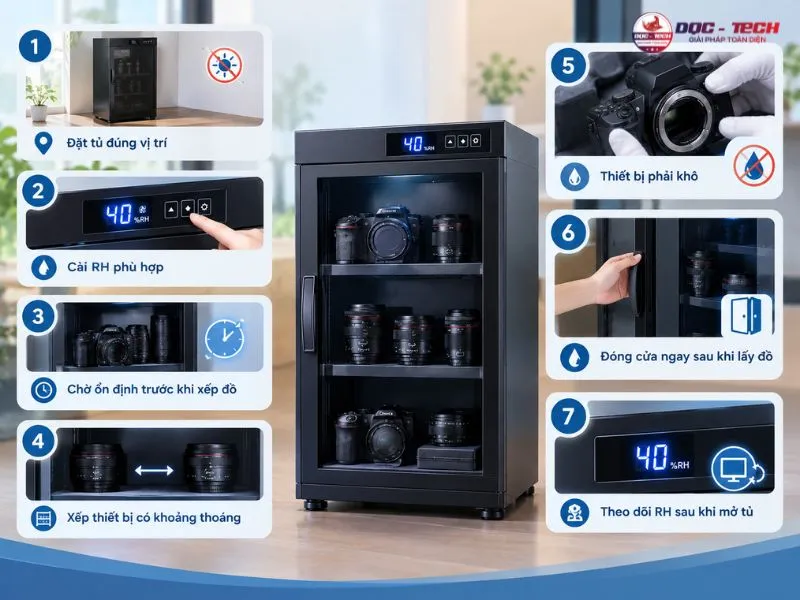 Hướng dẫn sử dụng và bảo quản tủ chống ẩm chuẩn thợ