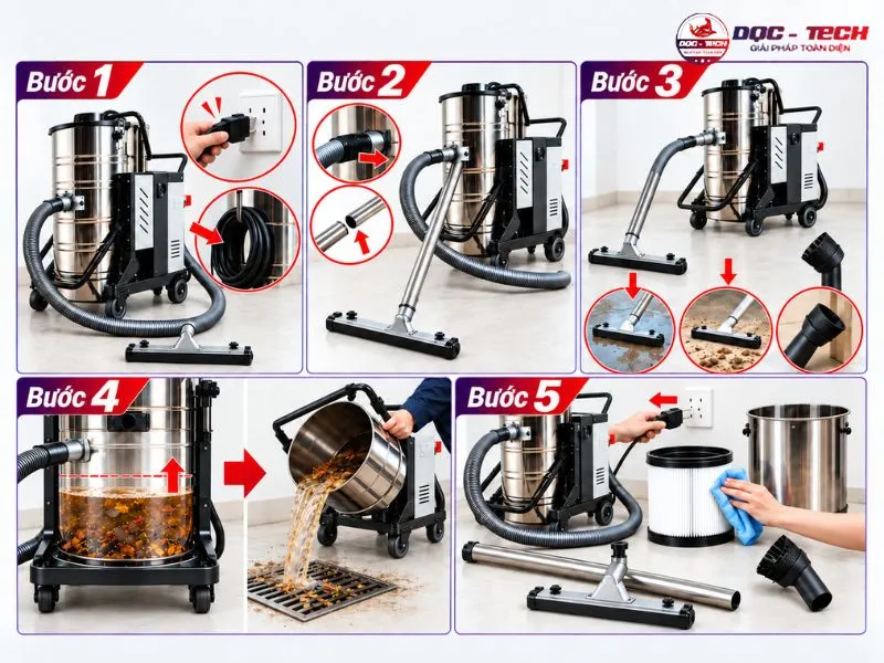 Hướng dẫn dùng máy hút bụi Kumisai đúng cách