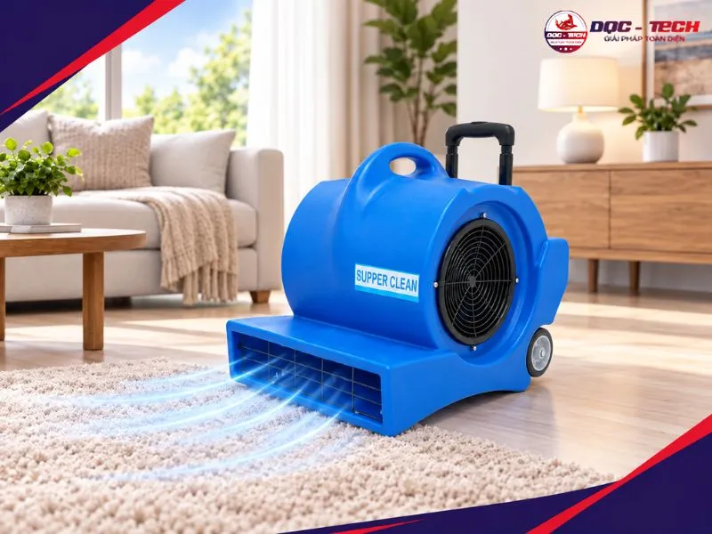 Điều chỉnh hướng gió máy thổi thảm linh hoạt