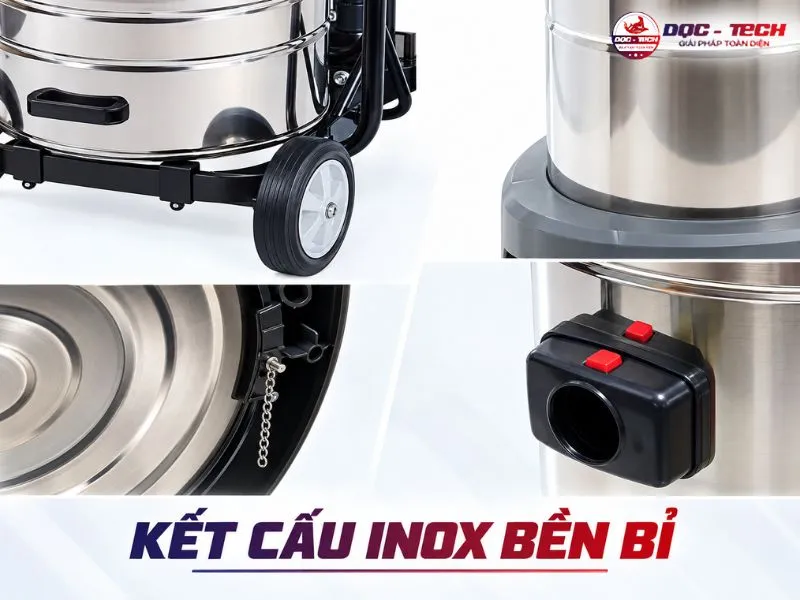 Thiết bị hút bụi TopClean TC 90S kết cấu inox bền chắc