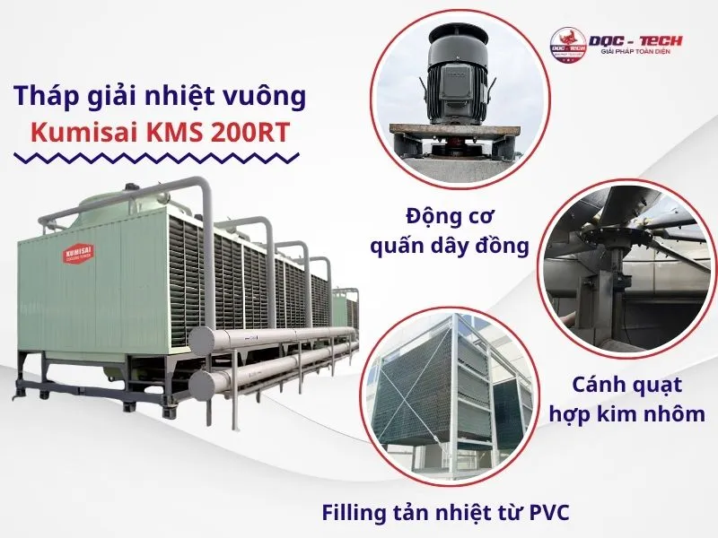 Vật liệu cấu thành nên tháp giải nhiệt vuông Kumisai KMS 200RT
