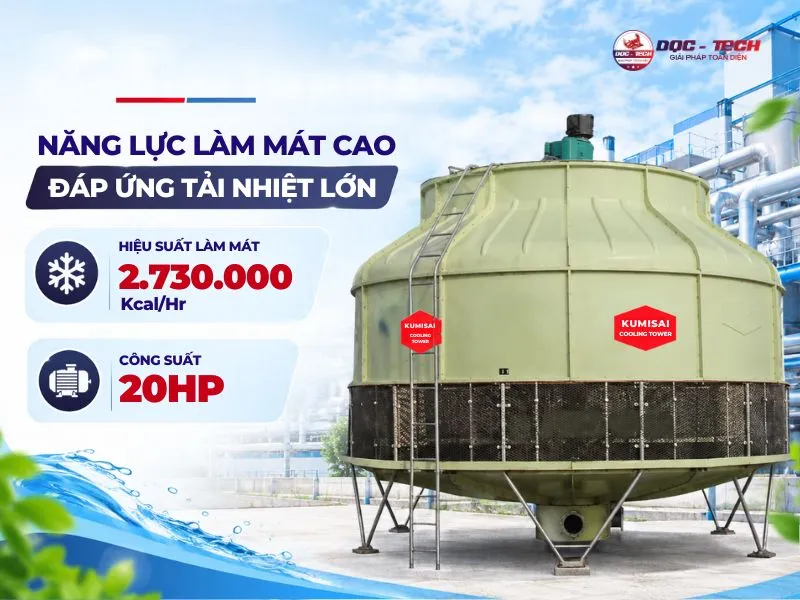 Review hiệu quả giải nhiệt của tháp làm mát Kumisai KMS 700RT