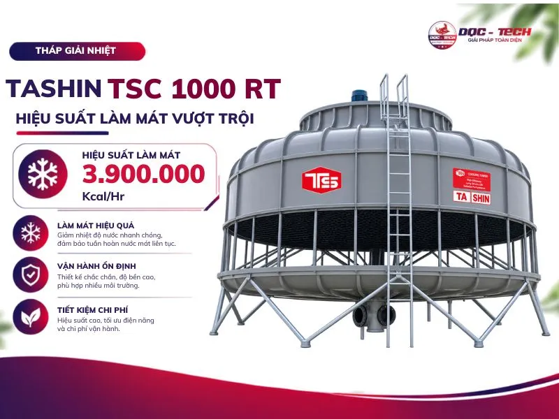 Thông số làm mát của tháp hạ nhiệt TSC 1000 RT Thông số làm mát của tháp hạ nhiệt TSC 1000 RT