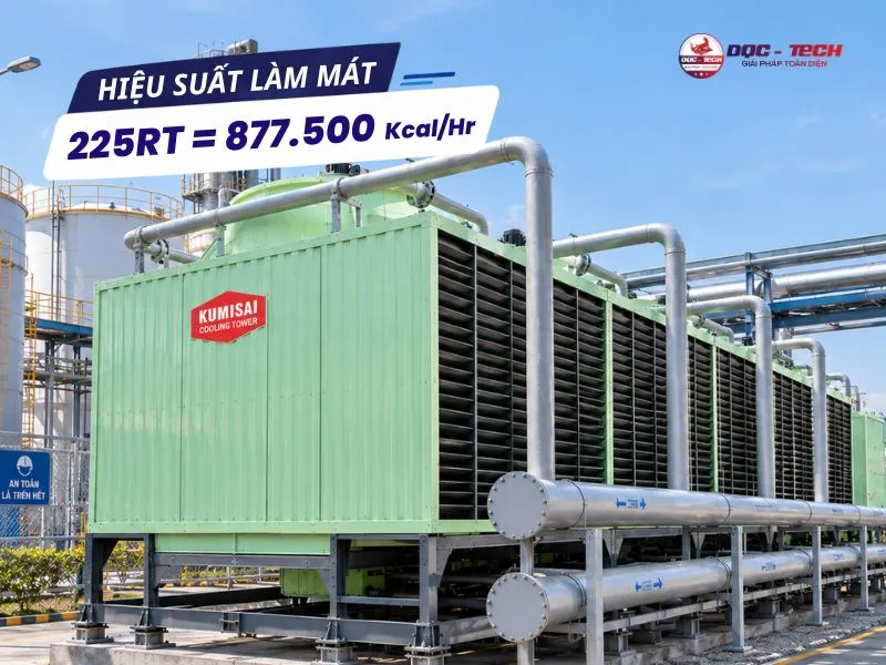 Hiệu suất làm mát của tháp giải nhiệt vuông Kumisai KMS 225RT