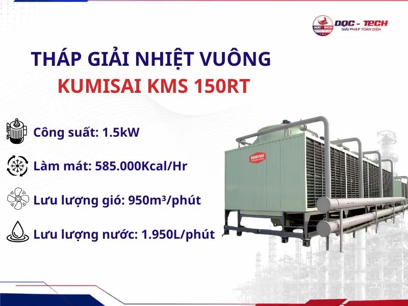 Hiệu suất làm mát của tháp giải nhiệt Kumisai KMS 150RT