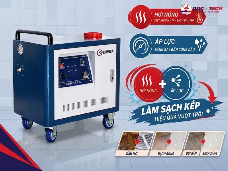 khả năng làm sạch máy rửa xe hơi nước nóng Kumisai KMS2023