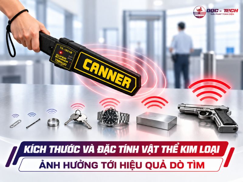 Kích thước và đặc tính kim loại tác động lớn đến hiệu quả dò tìm của máy