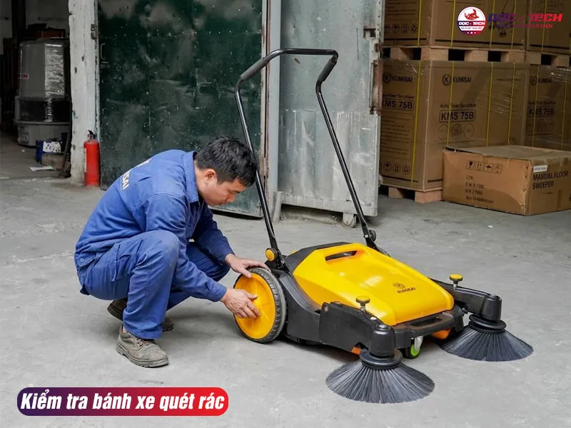 Kiểm tra bánh máy quét rác KMS-S1 Kiểm tra bánh máy quét rác KMS-S1