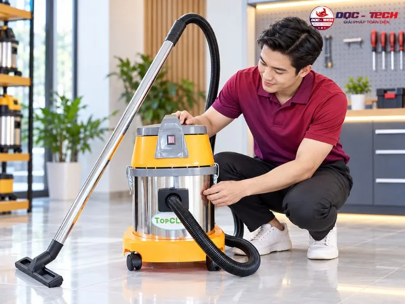Kiểm tra thiết bị hút bụi TopClean TC 15S trước khi khởi động