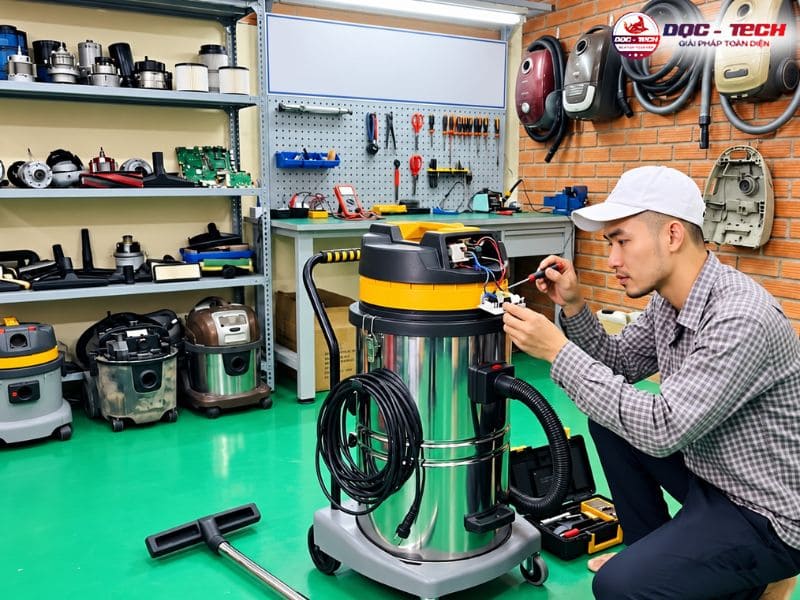 Kiểm tra nguồn cấp điện của máy hút bụi công suất lớn