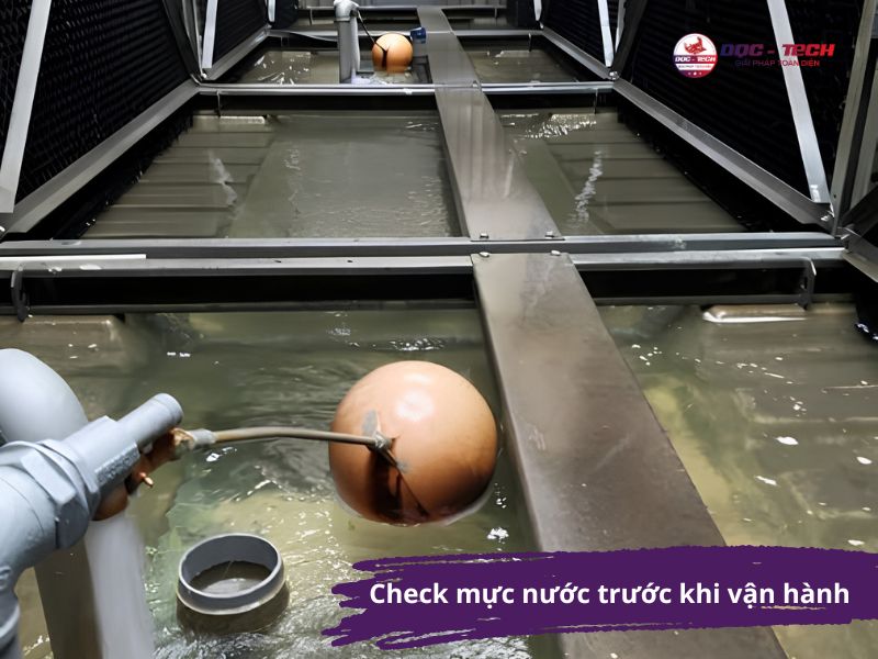 Check kỹ nguồn nước phục vụ chu trình tuần hoàn của tháp giải nhiệt BKK