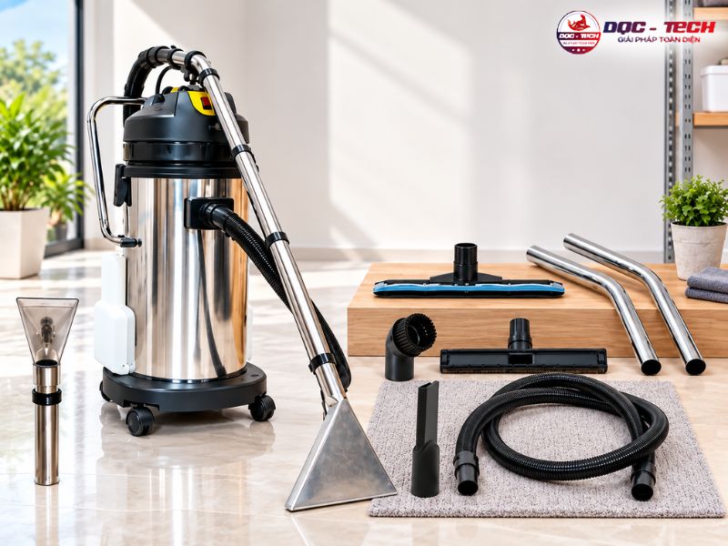 Kiểm tra và lắp phụ kiện máy giặt thảm công nghiệp