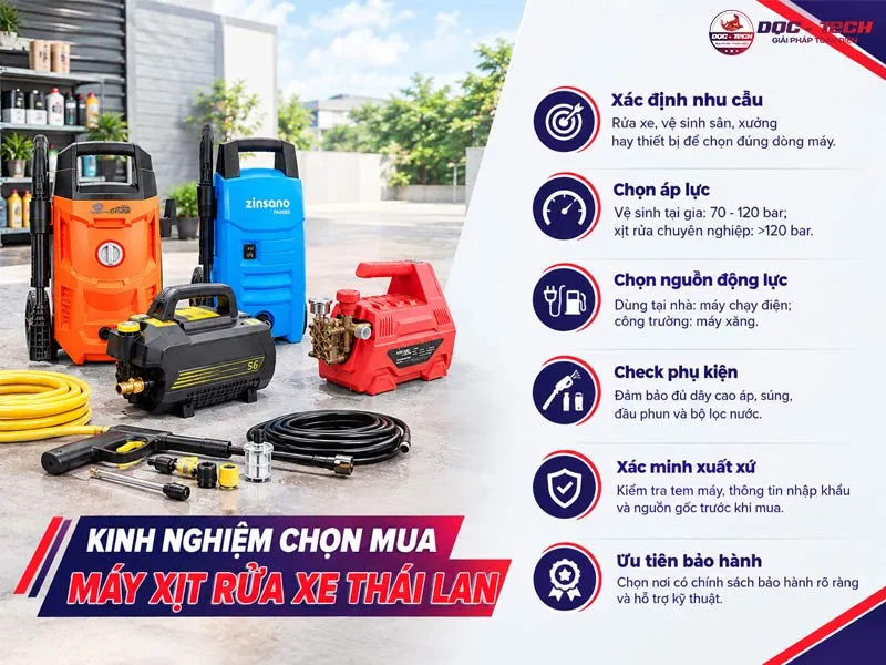 Chọn máy rửa xe Thái Lan