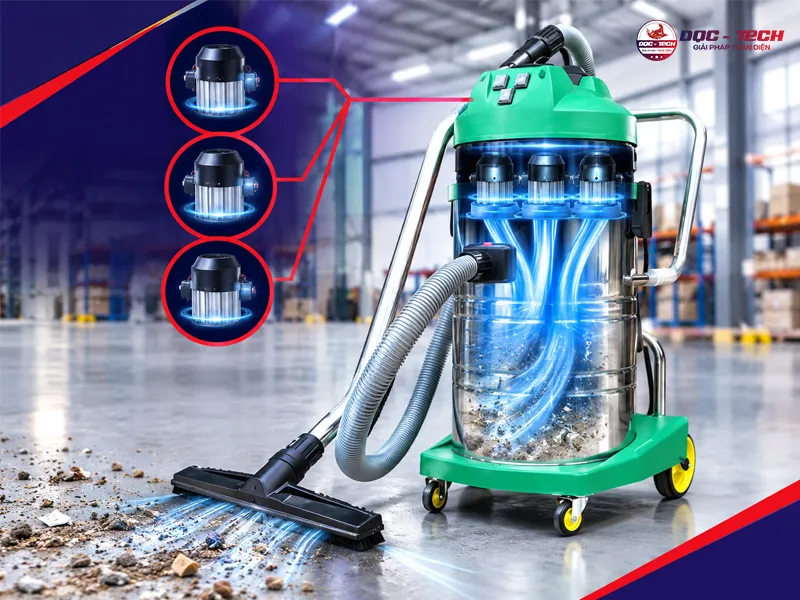 máy hút bụi Kumisai KMS 90 sở hữu công suất lớn 3900W