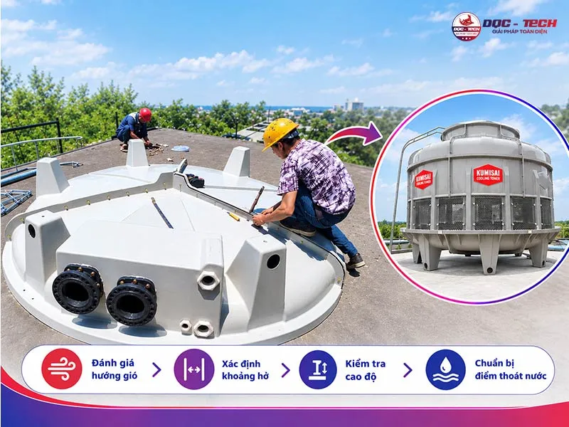 Lắp đặt tháp tản nhiệt KMS 350RT