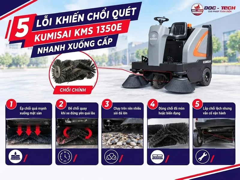 lỗi chổi quét Kumisai KMS 1350E 