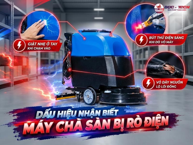 Máy chà sàn bị rò điện: dấu hiệu