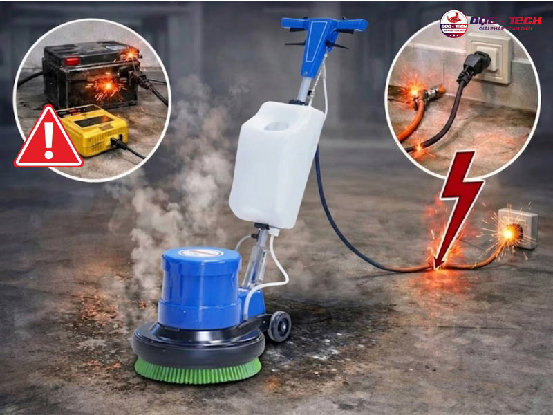 Máy chà sàn bị rò điện: nguy hiểm thế nào