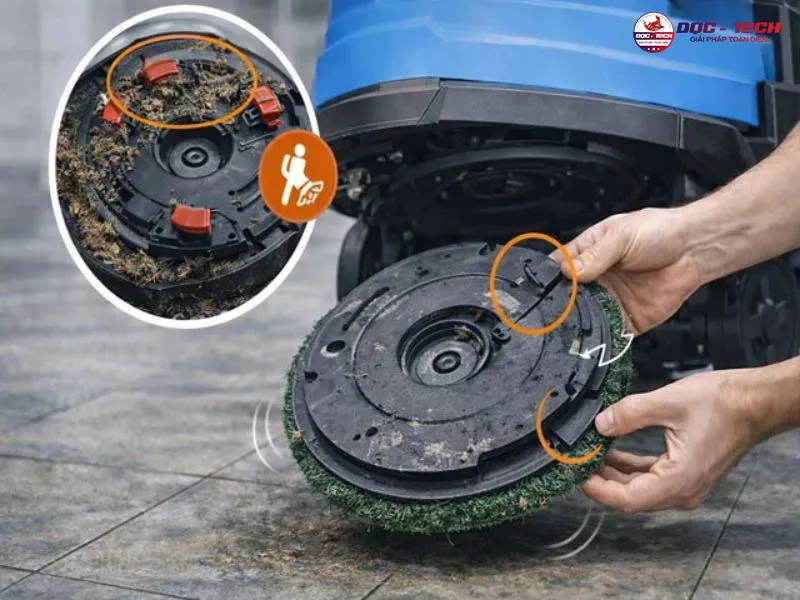Máy chà sàn bị rung lắc do mâm gai biến dạng