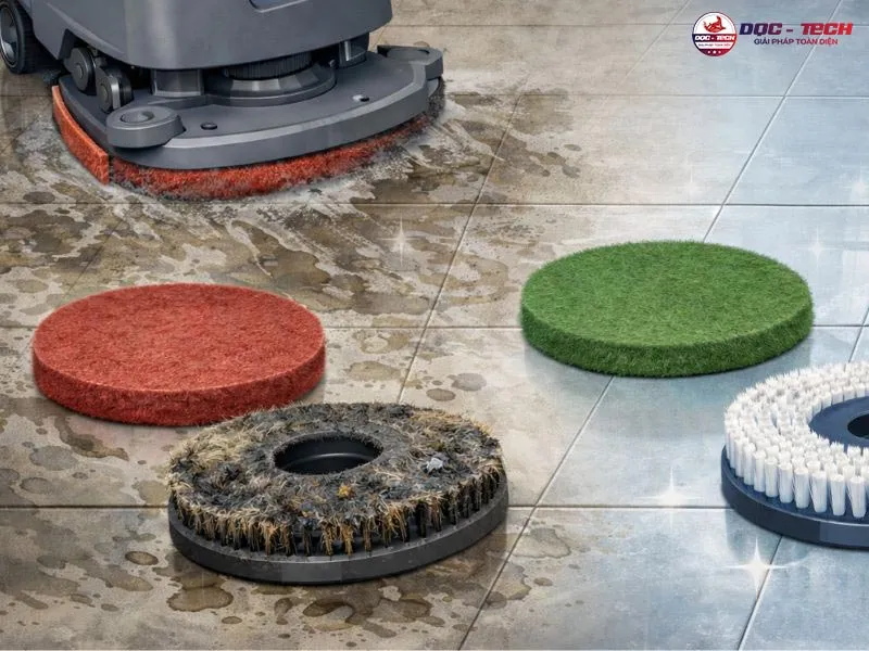 Máy chà sàn bị rung lắc do pad bẩn
