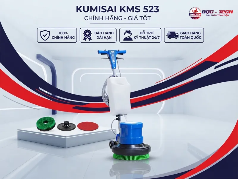 Mẹo vận hành máy lau sàn công nghiệp Kumisai KMS523 hiệu quả