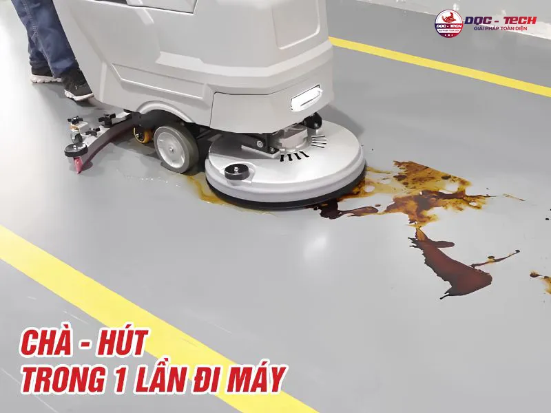 Máy chà sàn công nghiệp liên hợp Kumisai KMS 68B chà hút 1 lượt