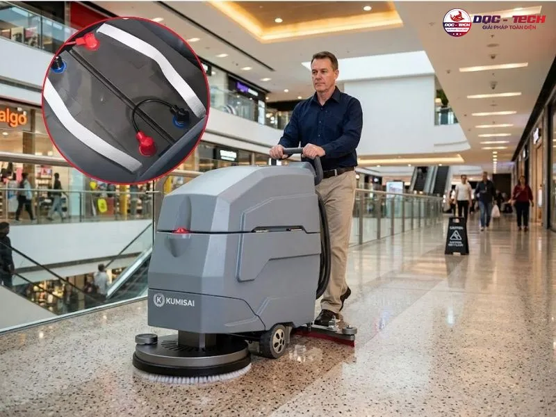 Máy chà sàn Kumisai KMS-X4 chạy ắc quy di chuyển linh hoạt