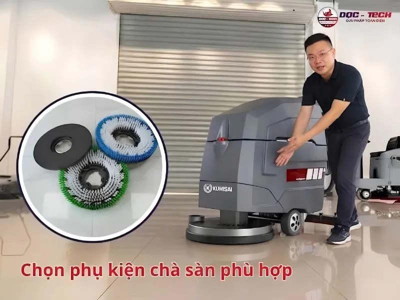 Máy chà sàn Kumisai KMS-X4 chạy ắc quy lưu ý khi dùng
