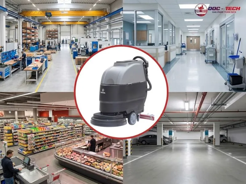 Máy chà sàn liên hợp Kumisai KMS 58E: ứng dụng