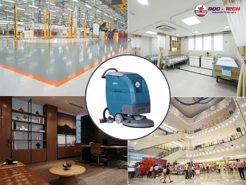 Máy chà sàn liên hợp Kumisai KMS 65F ứng dụng