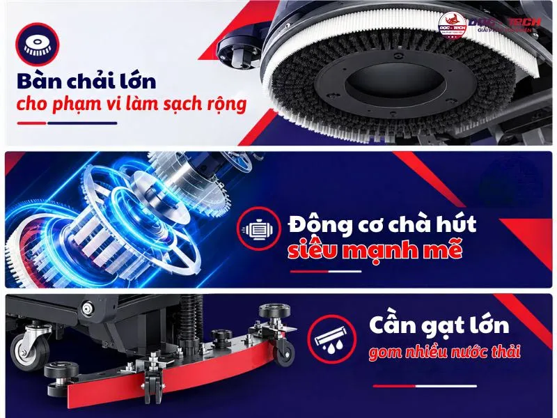 máy chà sàn liên hợp Kumisai KMS-X2 pin khô cấu tạo