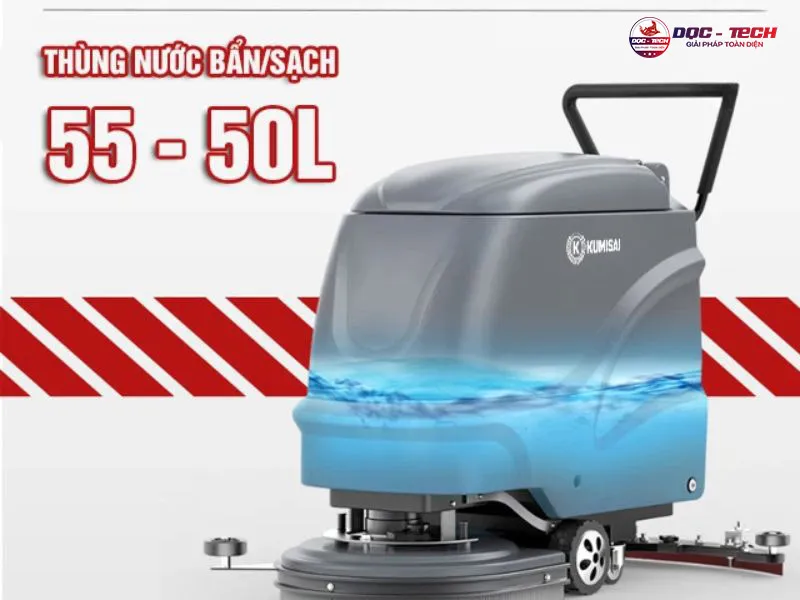 máy chà sàn liên hợp Kumisai KMS-X2 pin khô thùng chứa