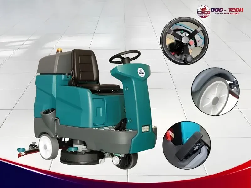 Cấu tạo của máy chà sàn ngồi lái