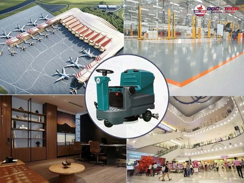 Máy chà sàn ngồi lái Kumisai KMS D7F ứng dụng