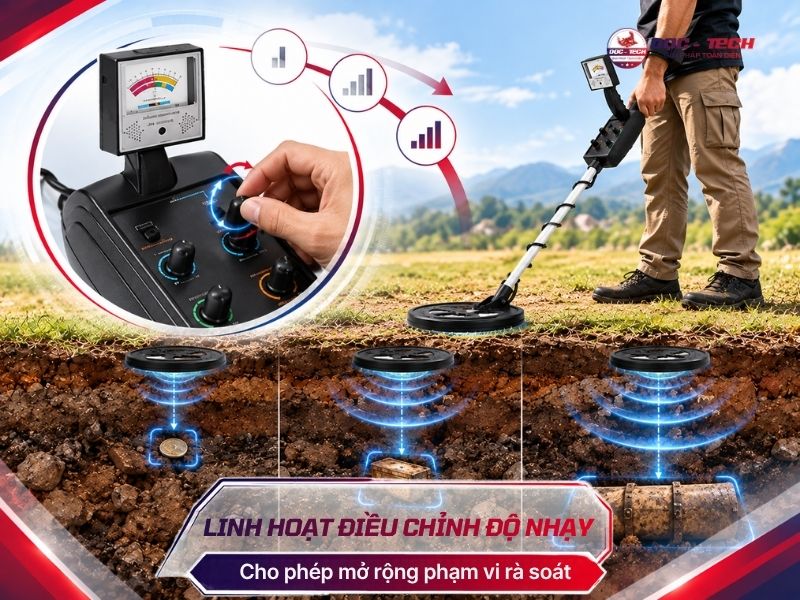 Máy rà dưới lòng đất có thể linh hoạt điều chỉnh độ nhạy