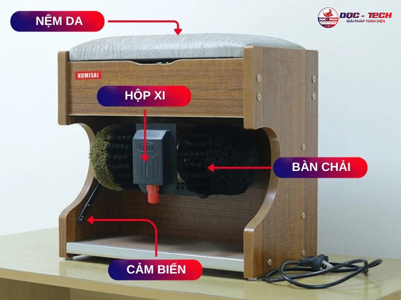 Máy đánh bóng giày tại nhà Kumisai XDB3: cấu tạo
