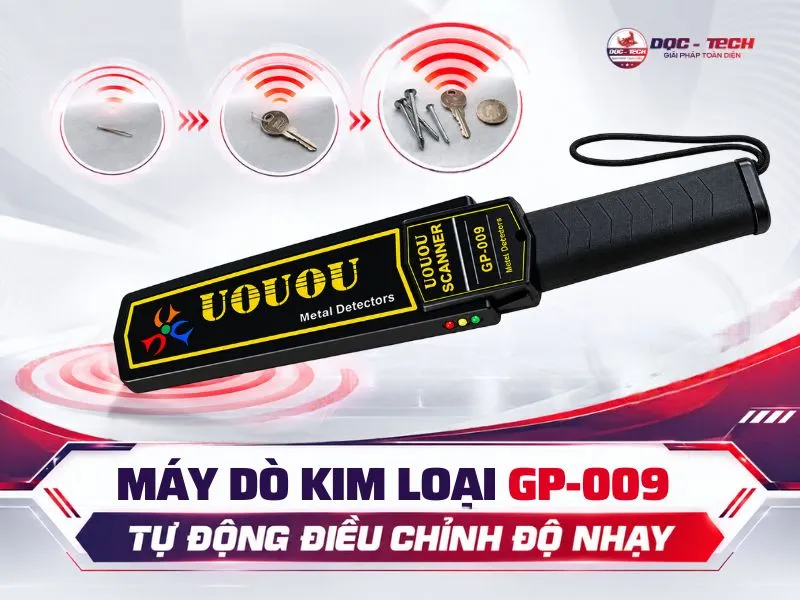 Máy dò kim loại cầm tay GP-009 có khả năng điều chỉnh độ nhạy tự động