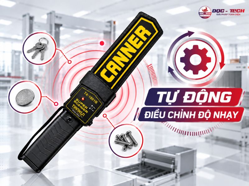Máy rà kim loại Scanner TX-1001B tự động cân chỉnh độ nhạy tìm kiếm