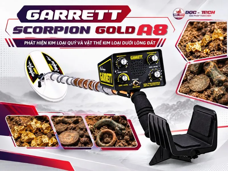 Garrett Scorpion Gold A8 phát hiện được nhiều kim loại ở sâu trong lòng đất