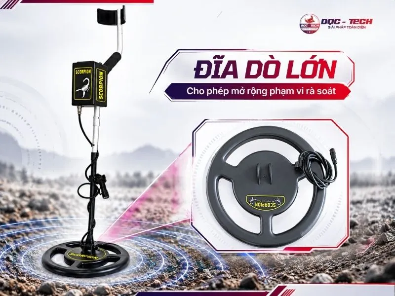 Garrett Scorpion Gold A9 có đĩa dò lớn