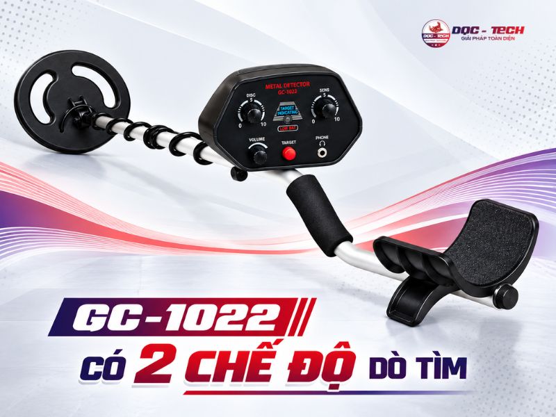 Máy dò kim loại dưới lòng đất GC-1022 sở hữu 2 chế độ tìm kiếm linh hoạt