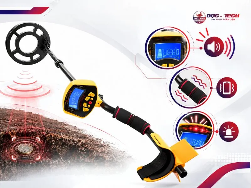 Máy rà kim loại MD 3010 có 3 dạng cảnh báo 