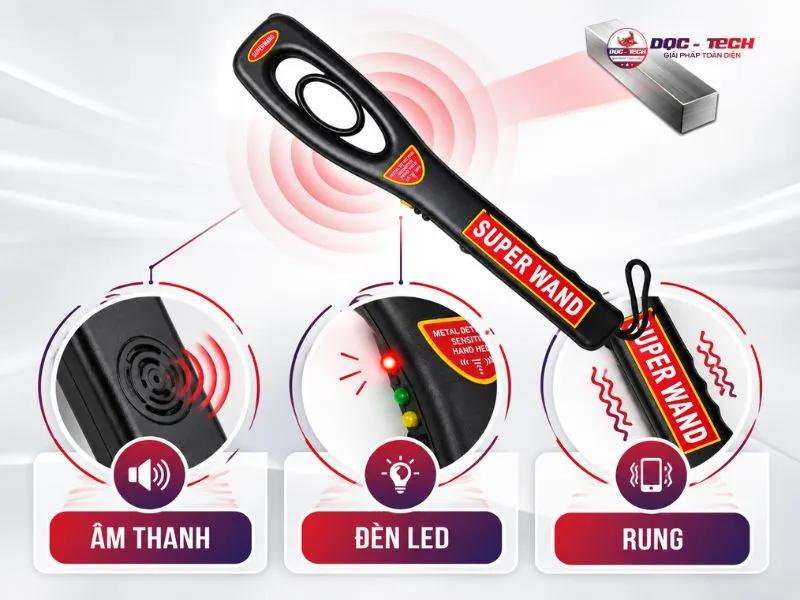 Super Wand GP-008 đưa ra 3 tín hiệu cảnh báo