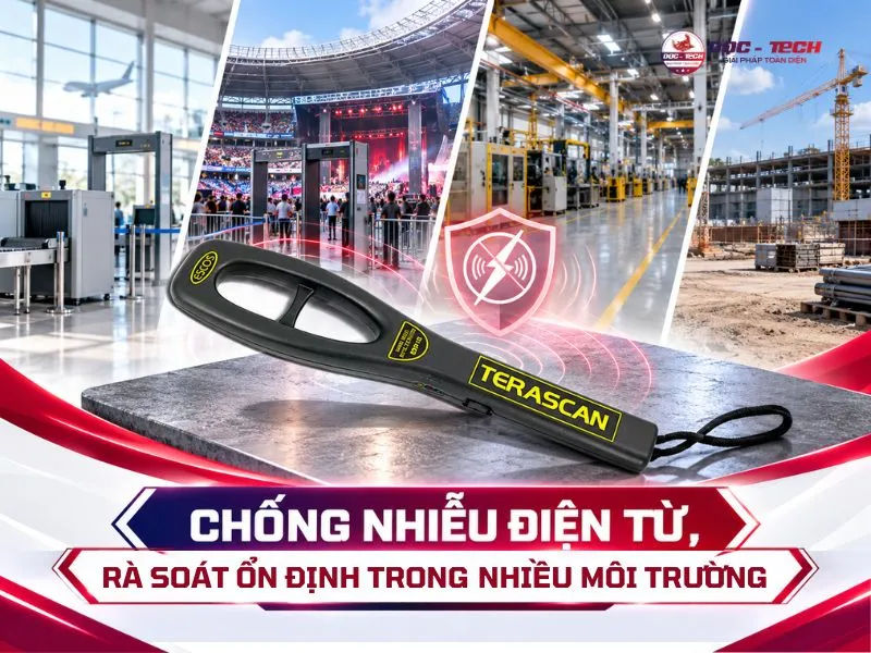 Máy dò kim loại cầm tay Terascan ESH-10 có khả năng chống nhiễu điện từ ổn định