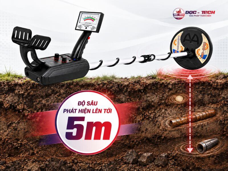 Độ sâu tìm kiếm của máy dò kim loại dưới lòng đất MD5002