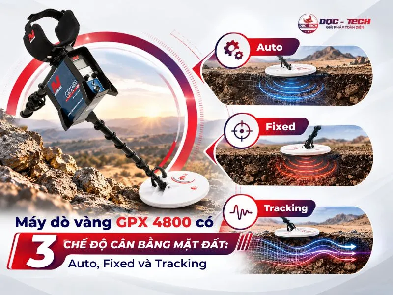 Máy rà GPX 4800 trang bị 3 chế độ cân bằng mặt đất
