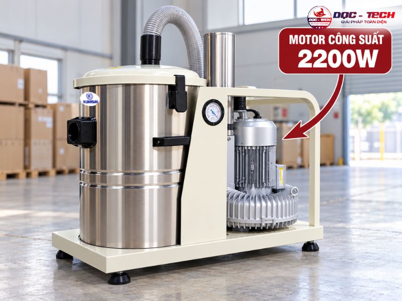 Motor máy hút bụi công nghiệp 3 pha Kumisai KMS 220 là 2200W