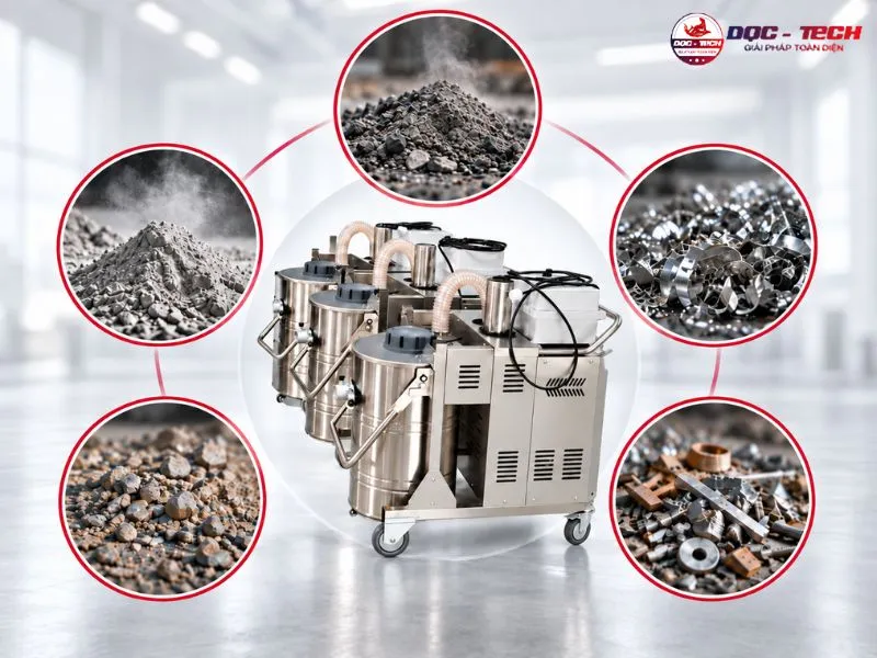 Máy hút bụi nhà xưởng KMS 01-3F xử lý tốt tro, bụi nóng