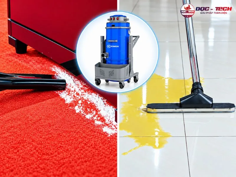 Máy hút bụi công nghiệp Kumisai KMS 360DT xử lý bụi bẩn, chất lỏng hiệu quả